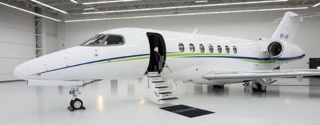 Representative light or midsize private jet