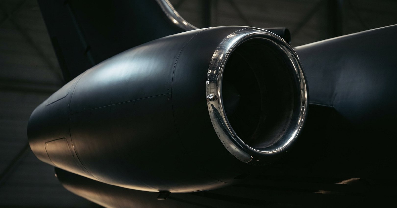 Close-up of a Bombardier Challenger 350 engine nacelle, Jettset Global guest segments